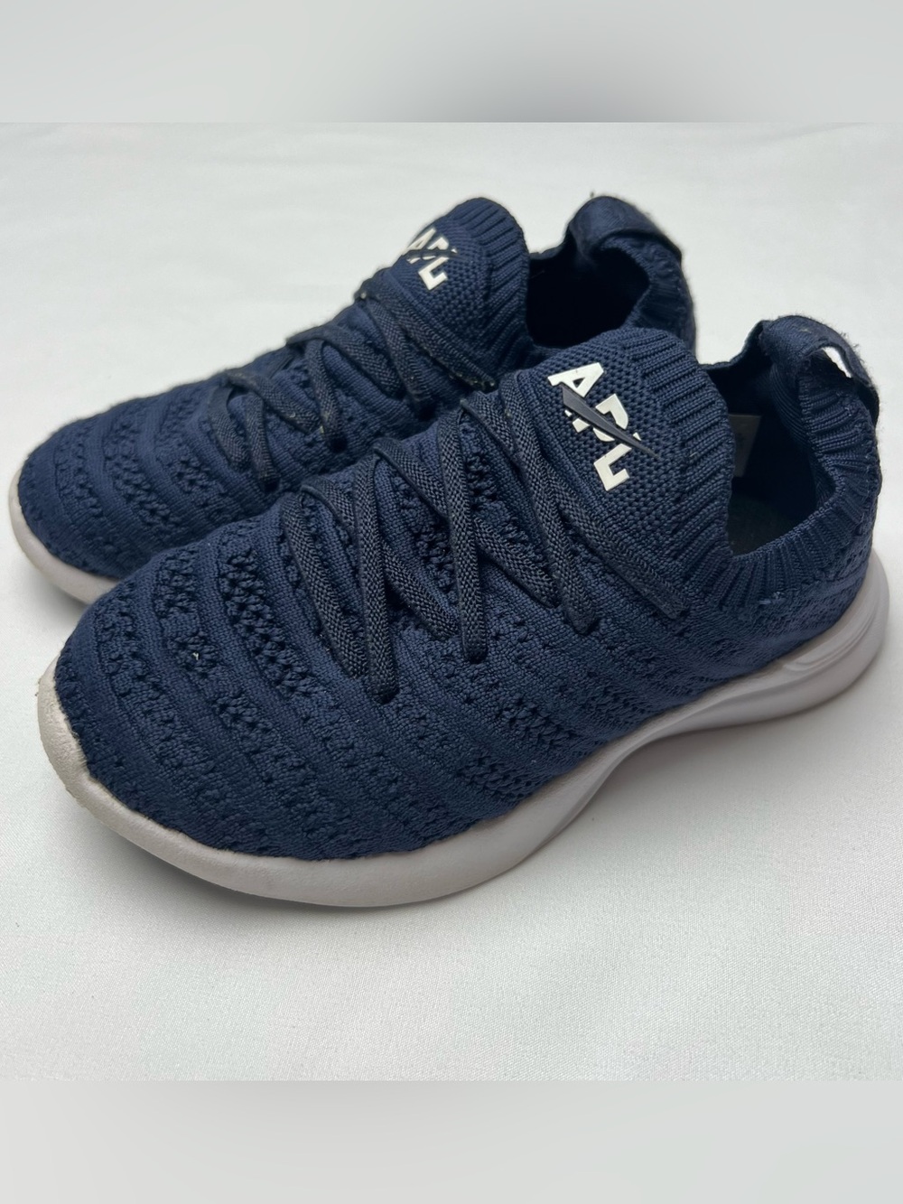 APL TechLoom Wave Navy White Kids Sneakers Size 10